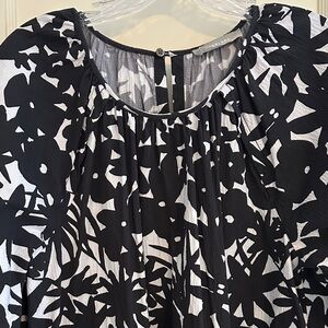 Everlane Black and White Floral Print Dress